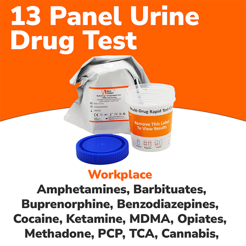 ALLTEST 13 panel workplace urine drug test cup with adulteration and temperature strip
