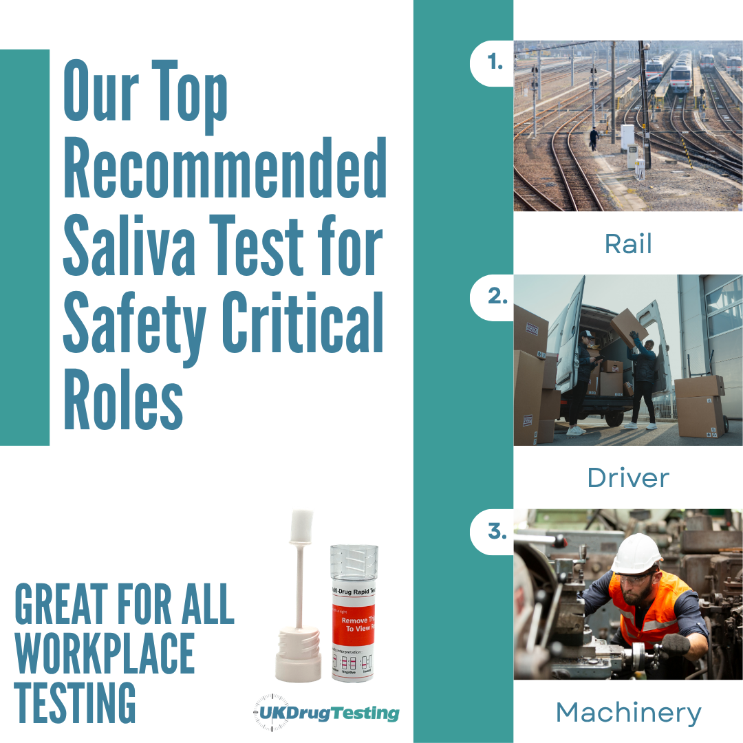 saliva drug & alcohol test for safety critical roles e.g rail, driver, and machinery.