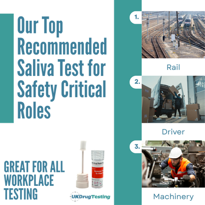 saliva drug & alcohol test for safety critical roles e.g rail, driver, and machinery.