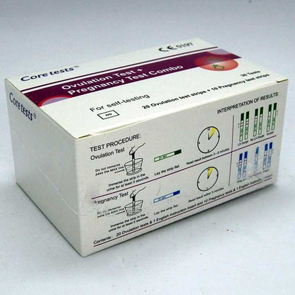 Coretests Ovulation Test Strips + Ultra Pregnancy Test Strips Bundle Pack